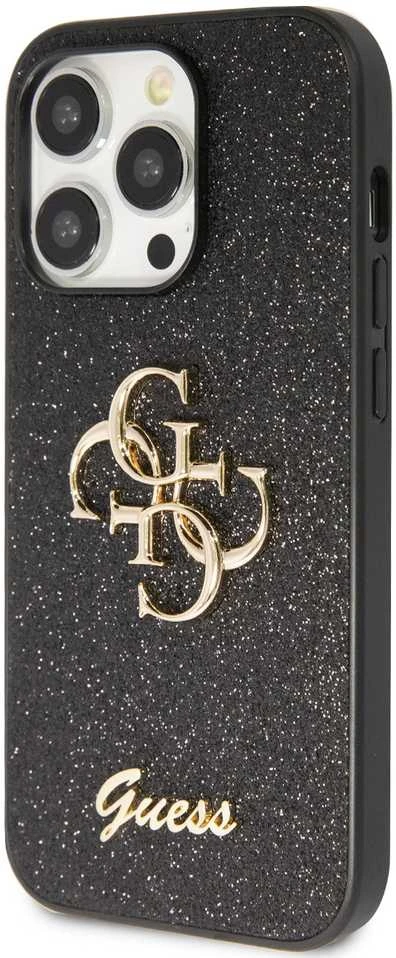 Dėklas GUESS GUHCP15XHG4SGK IPHONE 15 PRO MAX 6.7 "Juodas/Juodas HARDCASE GLITTER SCRIPT BIG 4G