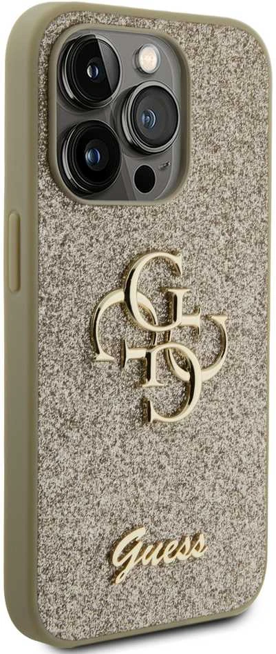 Dėklas GUESS GUHCP15LHG4SGD IPHONE 15 PRO 6.1 "GOLD/GOLD HARDCASE GLITTER SCRIPT BIG 4G