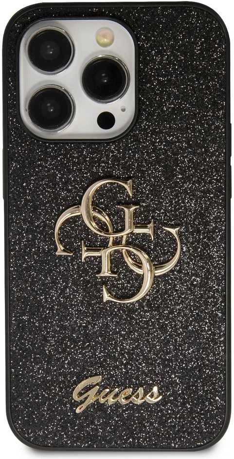 Dėklas GUESS GUHCP15XHG4SGK IPHONE 15 PRO MAX 6.7 "Juodas/Juodas HARDCASE GLITTER SCRIPT BIG 4G