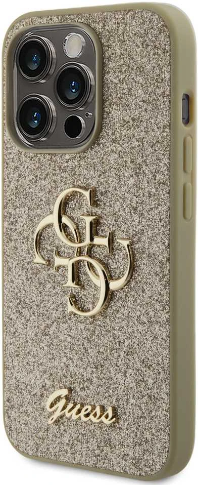 Dėklas GUESS GUHCP15LHG4SGD IPHONE 15 PRO 6.1 "GOLD/GOLD HARDCASE GLITTER SCRIPT BIG 4G