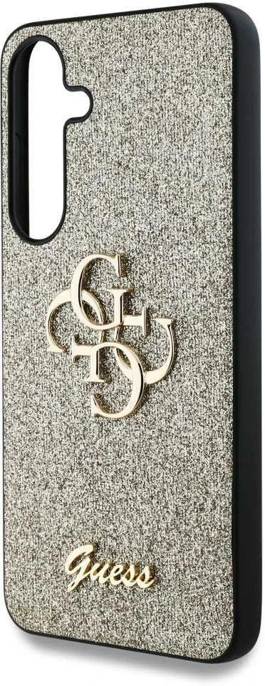 GUESS dėklas skirtas Samsung Galaxy S25 GUHCS25SHG4SGD (Fixed Glitter Big 4G) aukso spalvos