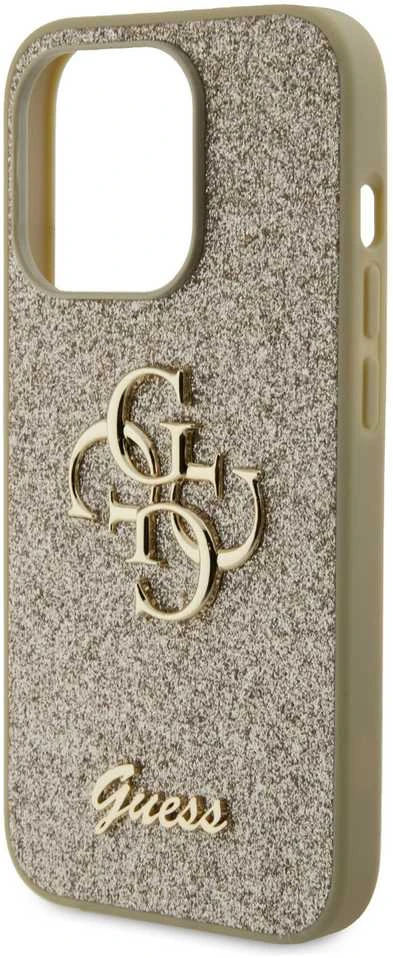 Dėklas GUESS GUHCP15LHG4SGD IPHONE 15 PRO 6.1 "GOLD/GOLD HARDCASE GLITTER SCRIPT BIG 4G