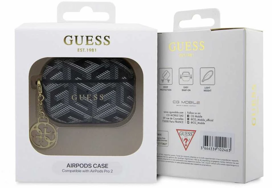 Guess GUAP2PGCE4CK AirPods Pro 2 (2022/2023) dėklas juodos spalvos GCube Charm
