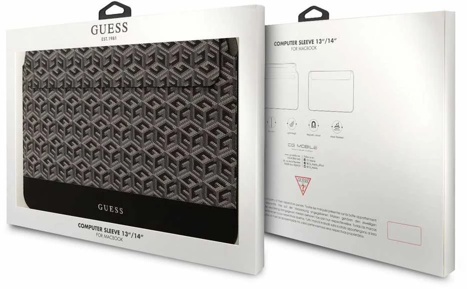 Guess dėklas, skirtas GUCS14HGCFSEK 14” juodos spalvos dėklas, skirtas GCube Stripes