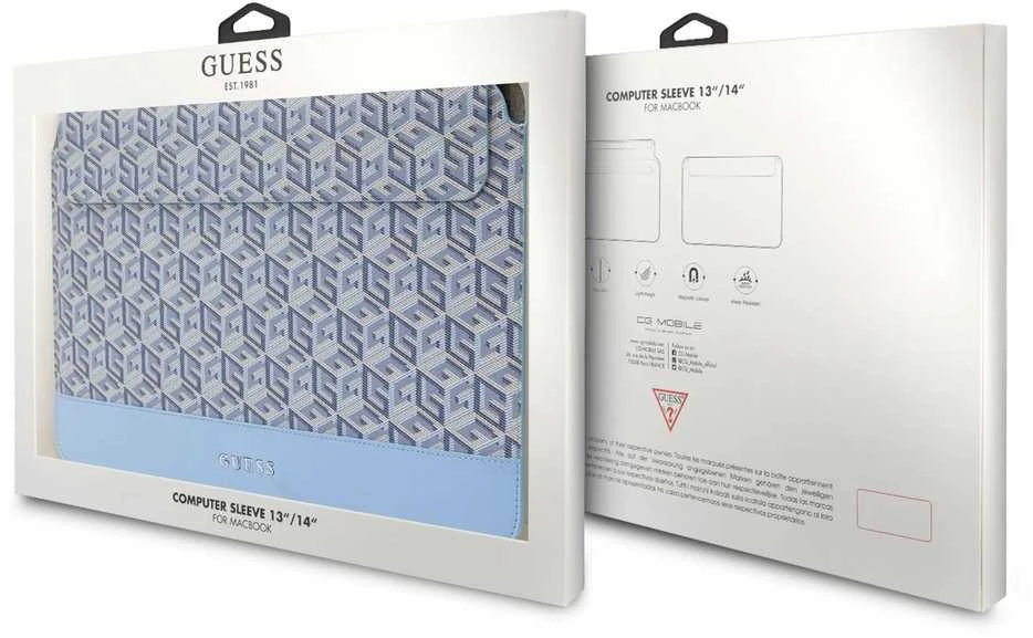 Guess Dėklas kompiuteriui GUCS14HGCFSEB 14″ mėlynos spalvos GCube Stripes