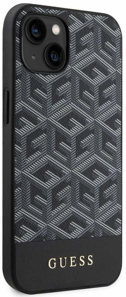 Guess telefono dėklas iPhone 14 6,1 GUHMP14SHGCFSEK juodas hard telefono dėklas GCube Stripes MagSafe