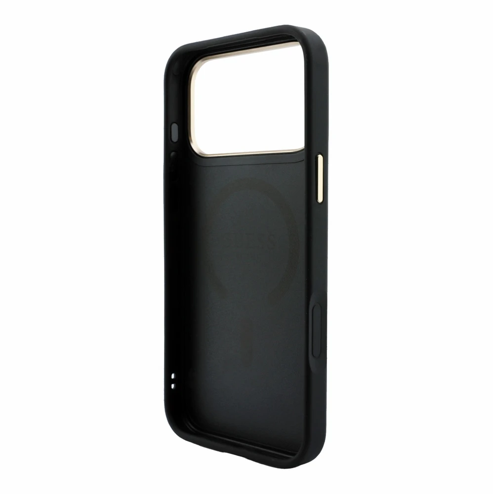 Guess Embossed 4G Classic MagSafe dėklas skirtas iPhone 18 Pro Max / iPhone 17 Pro Max juodas