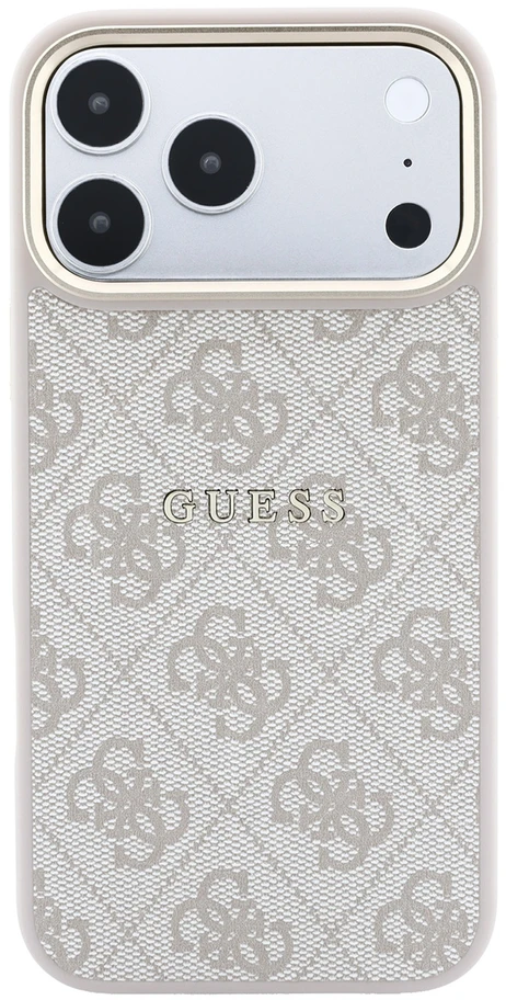 Guess Embossed 4G Classic MagSafe Dėklas skirtas iPhone 18 Pro / iPhone 17 Pro Rožinė