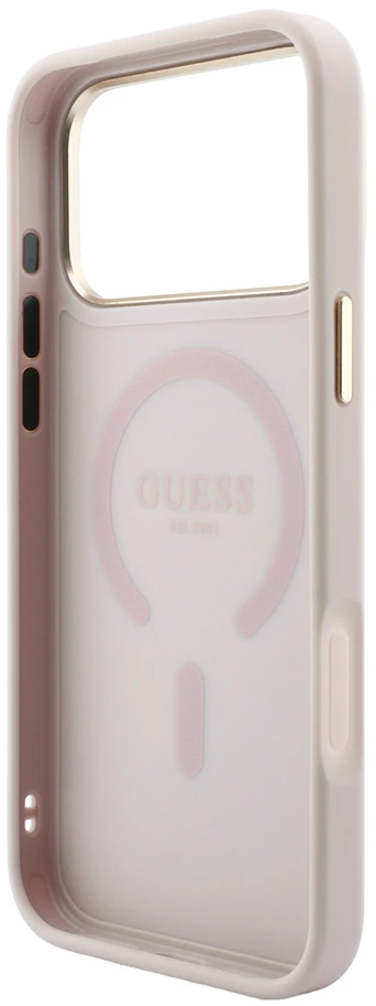 Guess Embossed 4G Classic MagSafe Dėklas skirtas iPhone 18 Pro / iPhone 17 Pro Rožinė
