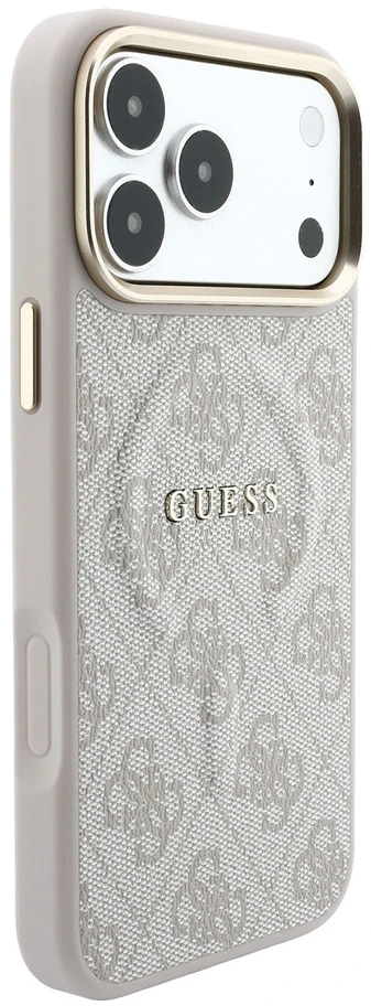 Guess Embossed 4G Classic MagSafe Dėklas skirtas iPhone 18 Pro / iPhone 17 Pro Rožinė