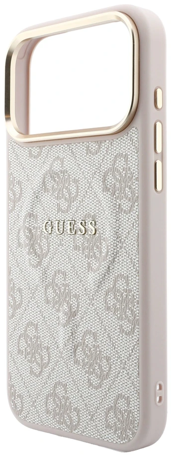 Guess Embossed 4G Classic MagSafe Dėklas skirtas iPhone 18 Pro / iPhone 17 Pro Rožinė
