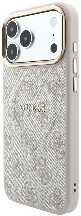Guess Embossed 4G Classic MagSafe Dėklas skirtas iPhone 18 Pro / iPhone 17 Pro Rožinė