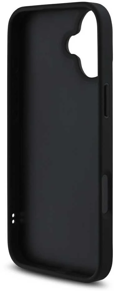 Guess GUHCP16MPSQSQSK Apple iPhone 16 Plus 6.7″ juodos spalvos kietas dėklas Quilted Metal Logo