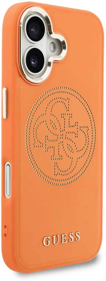 Guess PU Perskirtasated 4G dėklas skirtas Apple iPhone 17 oranžinės spalvos