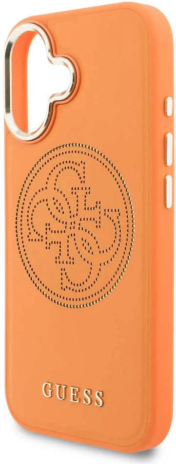Guess PU Perskirtasated 4G dėklas skirtas Apple iPhone 17 oranžinės spalvos