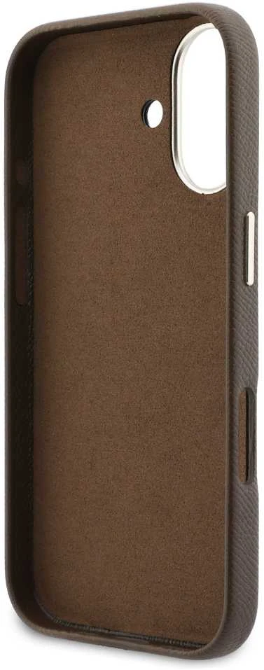 Guess PU Resin Logo dėklas skirtas Apple iPhone 17 Brown