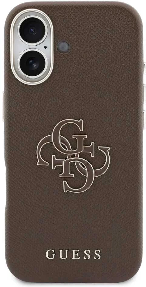 Guess PU Resin Logo dėklas skirtas Apple iPhone 17 Brown