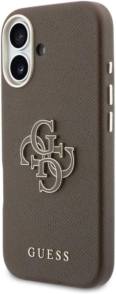 Guess PU Resin Logo dėklas skirtas Apple iPhone 17 Brown