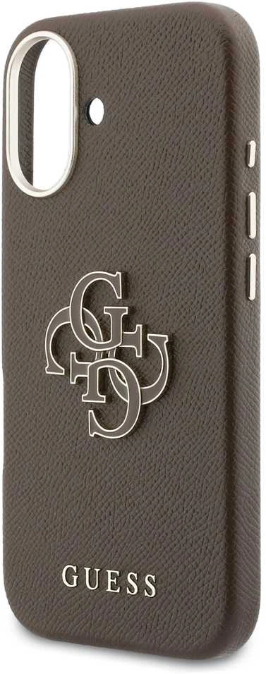 Guess PU Resin Logo dėklas skirtas Apple iPhone 17 Brown