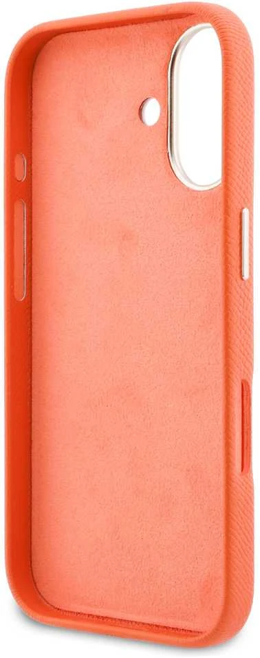 Guess PU Resin Logo dėklas skirtas Apple iPhone 17 Oranžinis