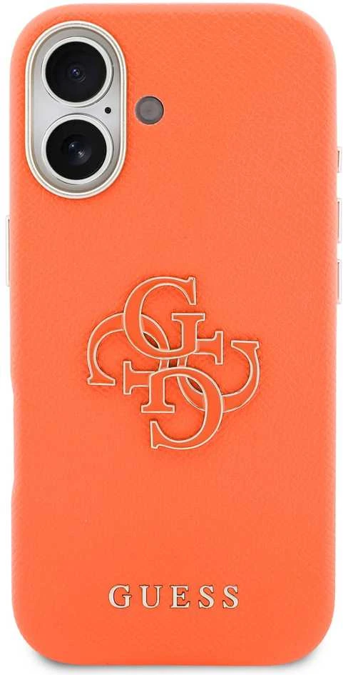 Guess PU Resin Logo dėklas skirtas Apple iPhone 17 Oranžinis