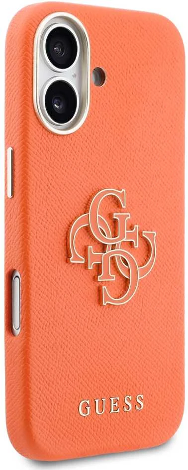 Guess PU Resin Logo dėklas skirtas Apple iPhone 17 Oranžinis