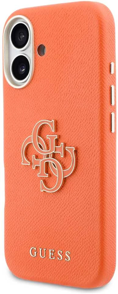Guess PU Resin Logo dėklas skirtas Apple iPhone 17 Oranžinis
