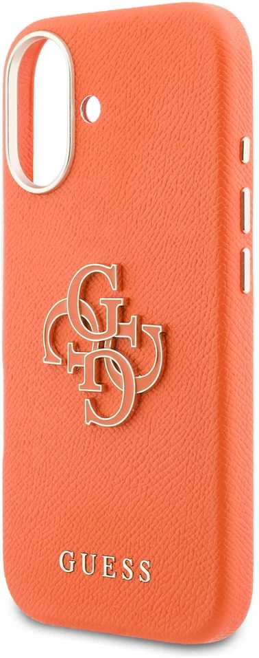 Guess PU Resin Logo dėklas skirtas Apple iPhone 17 Oranžinis