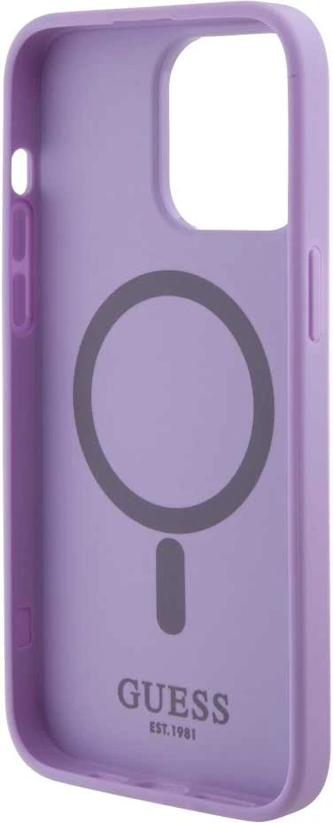 Dėklas GUESS GUHMP15XPSAHMCU IPHONE 15 PRO MAX 6.7 "PURPLE/PURPLE HARDCASE SAFFIANO MAGSAFE