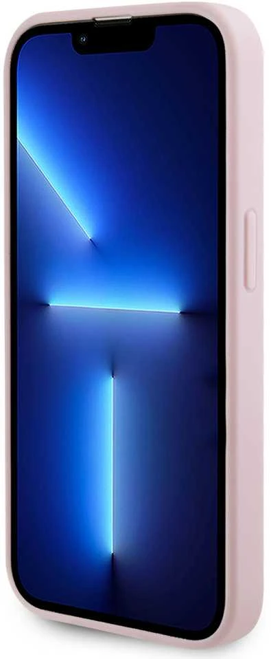 Guess GUHMP15LPSAHMCP Apple iPhone 15 Pro 6.1″ rožinės spalvos kietas dėklas Saffiano MagSafe