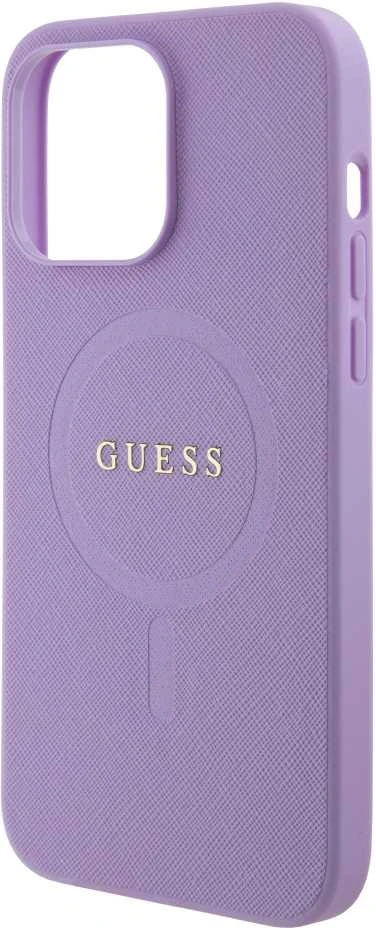 Dėklas GUESS GUHMP15XPSAHMCU IPHONE 15 PRO MAX 6.7 "PURPLE/PURPLE HARDCASE SAFFIANO MAGSAFE