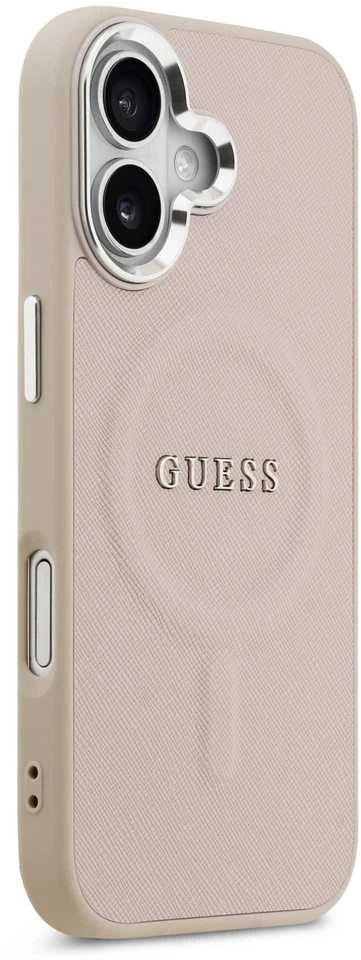Guess PU Saffiano MagSafe dėklas skirtas Apple iPhone 17 rožinės spalvos