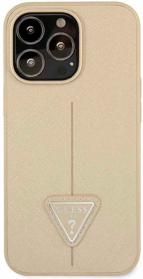 Dėklas GUESS GUHCP13LPSATLE IPHONE 13 PRO / 13 6.1 "BEIGE / BEIGE HARDCASE SAFFIANOTRIANGLE LOGO