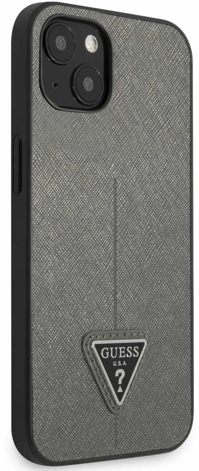 Dėklas GUESS GUHCP13SPSATLG IPHONE 13 MINI 5.4 "Sidabrinis/Sidabrinis HARDCASE SAFFIANOTRIANGLE LOGO