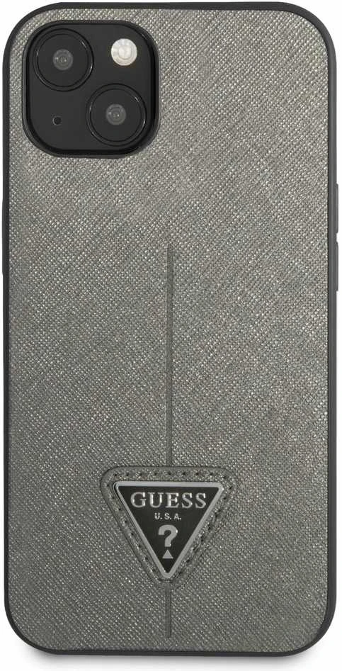 Dėklas GUESS GUHCP13SPSATLG IPHONE 13 MINI 5.4 "Sidabrinis/Sidabrinis HARDCASE SAFFIANOTRIANGLE LOGO