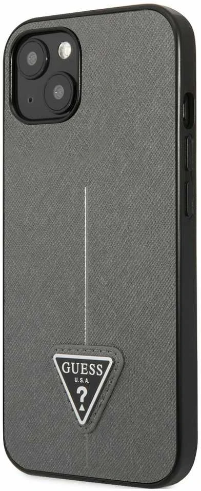 Dėklas GUESS GUHCP13SPSATLG IPHONE 13 MINI 5.4 "Sidabrinis/Sidabrinis HARDCASE SAFFIANOTRIANGLE LOGO
