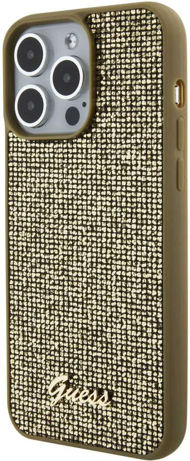 GUESS GUHCP15XPMSDGSD IPHONE 15 PRO MAX 6.7" AUKSINIS/AUKSINIS KIETAS DĖKLAS DISCO METAL SCRIPT