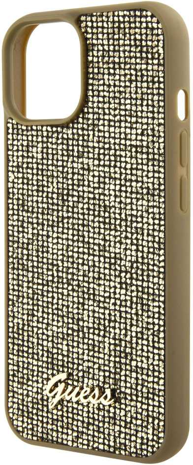 Dėklas GUESS GUHCP15SPMSDGSD IPHONE 15/14/13 6.1 "ZOTY / GOLD HARDCASE DISCO METAL SCRIPT