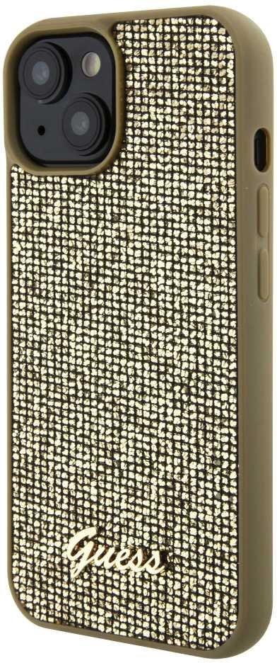 Dėklas GUESS GUHCP15SPMSDGSD IPHONE 15/14/13 6.1 "ZOTY / GOLD HARDCASE DISCO METAL SCRIPT