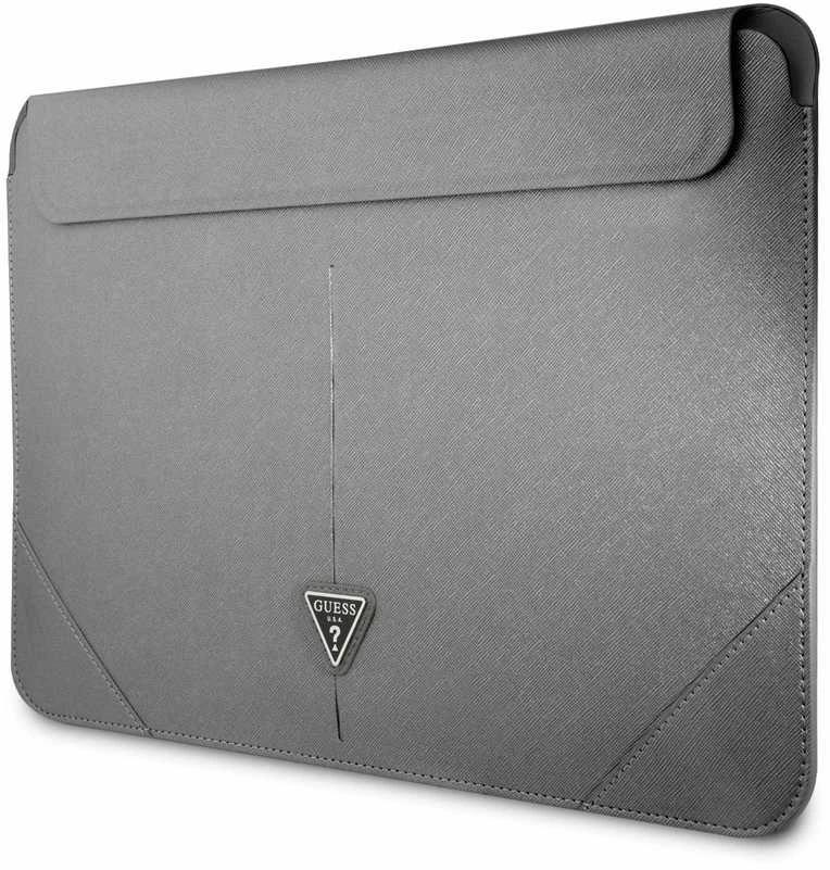 Guess Dėklas kompiuteriui GUCS16PSATLG 16″ sidabro spalvos Saffiano Triangle Logo