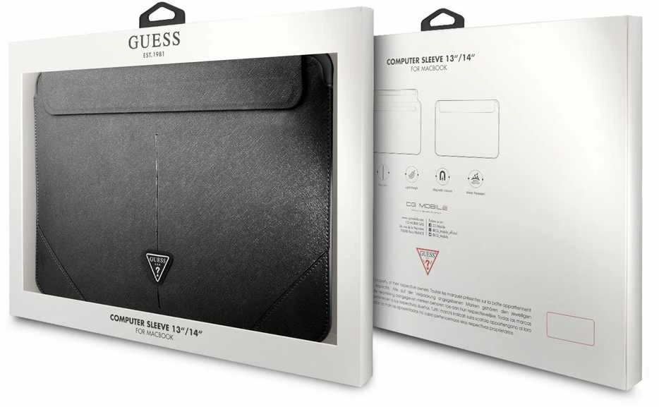 įmautė kompiuteriui Guess Saffiano Triangle Logo (GUCS14PSATLK) juodos spalvos
