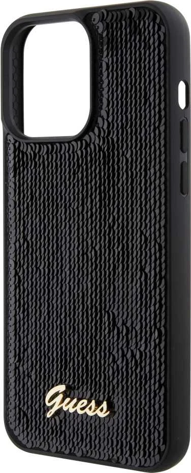 Dėklas GUESS GUHCP15XPSFDGSK IPHONE 15 PRO MAX 6.7 "Juodas/Juodas HARDCASE SEQUIN SCRIPT METAL