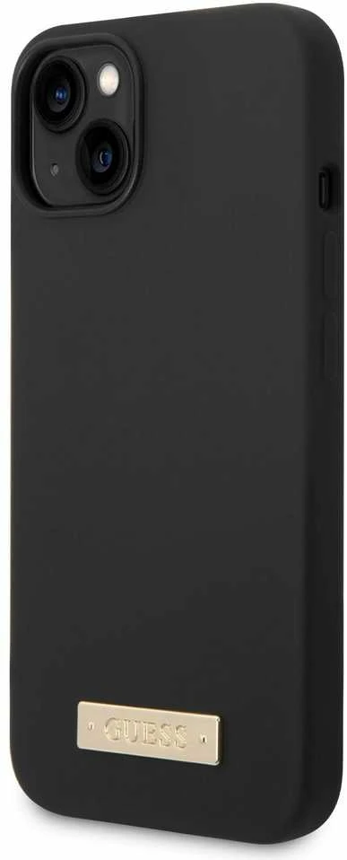 Dėklas GUESS GUHMP14MSBPLK IPHONE 14 PLUS / 15 PLUS 6.7 "Juodas / Juodas HARD CASE SILICONE PLATE MAGSAFE LOGO