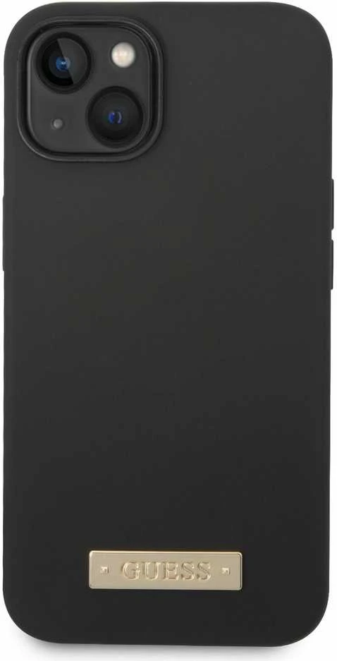 Dėklas GUESS GUHMP14MSBPLK IPHONE 14 PLUS / 15 PLUS 6.7 "Juodas / Juodas HARD CASE SILICONE PLATE MAGSAFE LOGO
