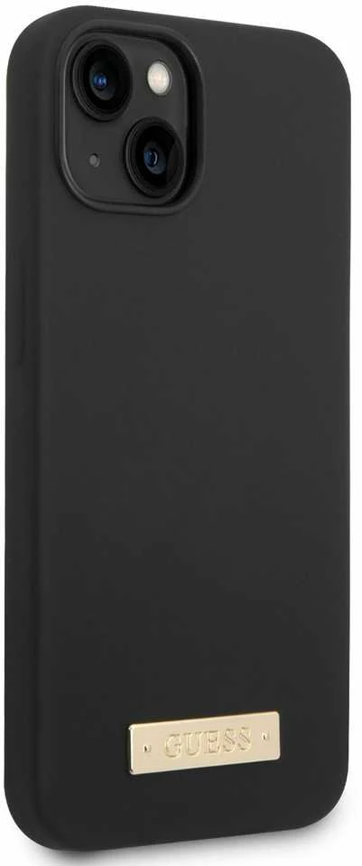 Dėklas GUESS GUHMP14MSBPLK IPHONE 14 PLUS / 15 PLUS 6.7 "Juodas / Juodas HARD CASE SILICONE PLATE MAGSAFE LOGO