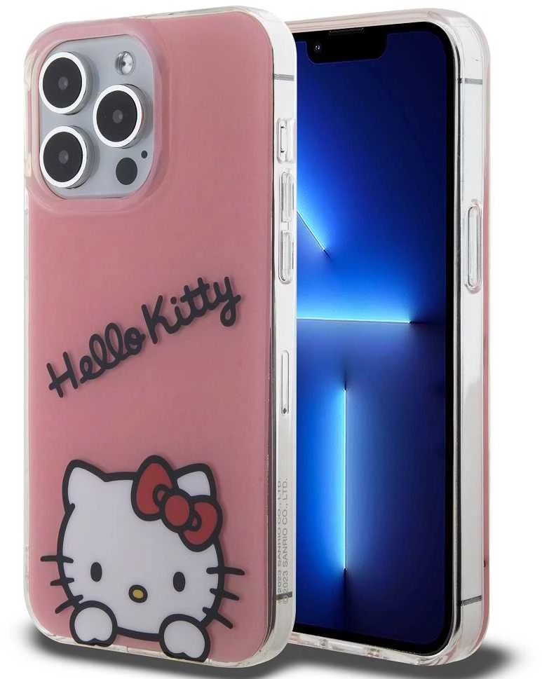 Hello Kitty IML Daydreaming Logo dėklas telefonui Apple iPhone 13 Pro rožinės spalvos