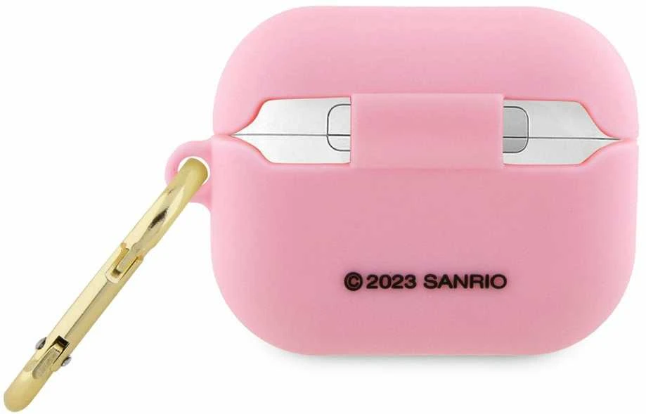 Hello Kitty HKAP3DKHSP AirPods Pro Dėklas rožinės spalvos Silicone 3D Kitty Head