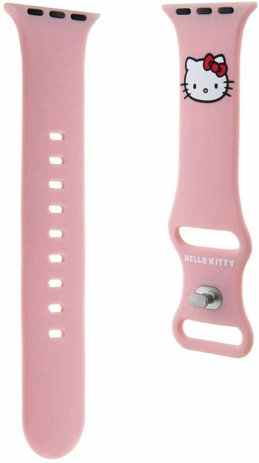 Hello Kitty apyrankė HKAWMSCHBLP Apple Watch 38/40/41mm rožinės spalvos apyrankė Silicone Kitty Head