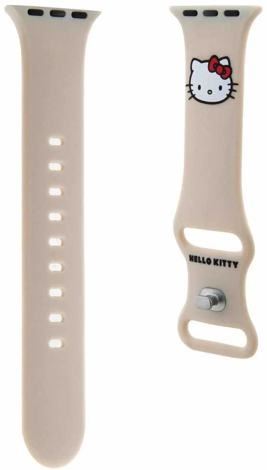 Hello Kitty apyrankė HKAWMSCHBLE Apple Watch 38/40/41mm rusvai gelsvas apyrankė Silicone Kitty Head