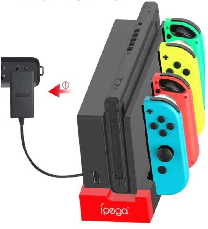 iPega 9186 Charger Dock pro N-Switch a Joy-con Juodas/Raudona